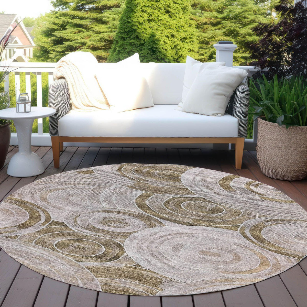 Jaelain Brown Washable Indoor-Outdoor Rug
