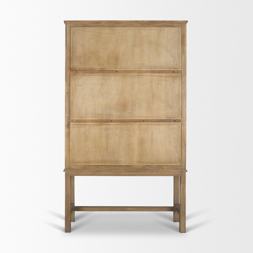 Truss 45"W Cool Dark Brown Solid Wood 6-Door Tall Cabinet -- Dark Brown
