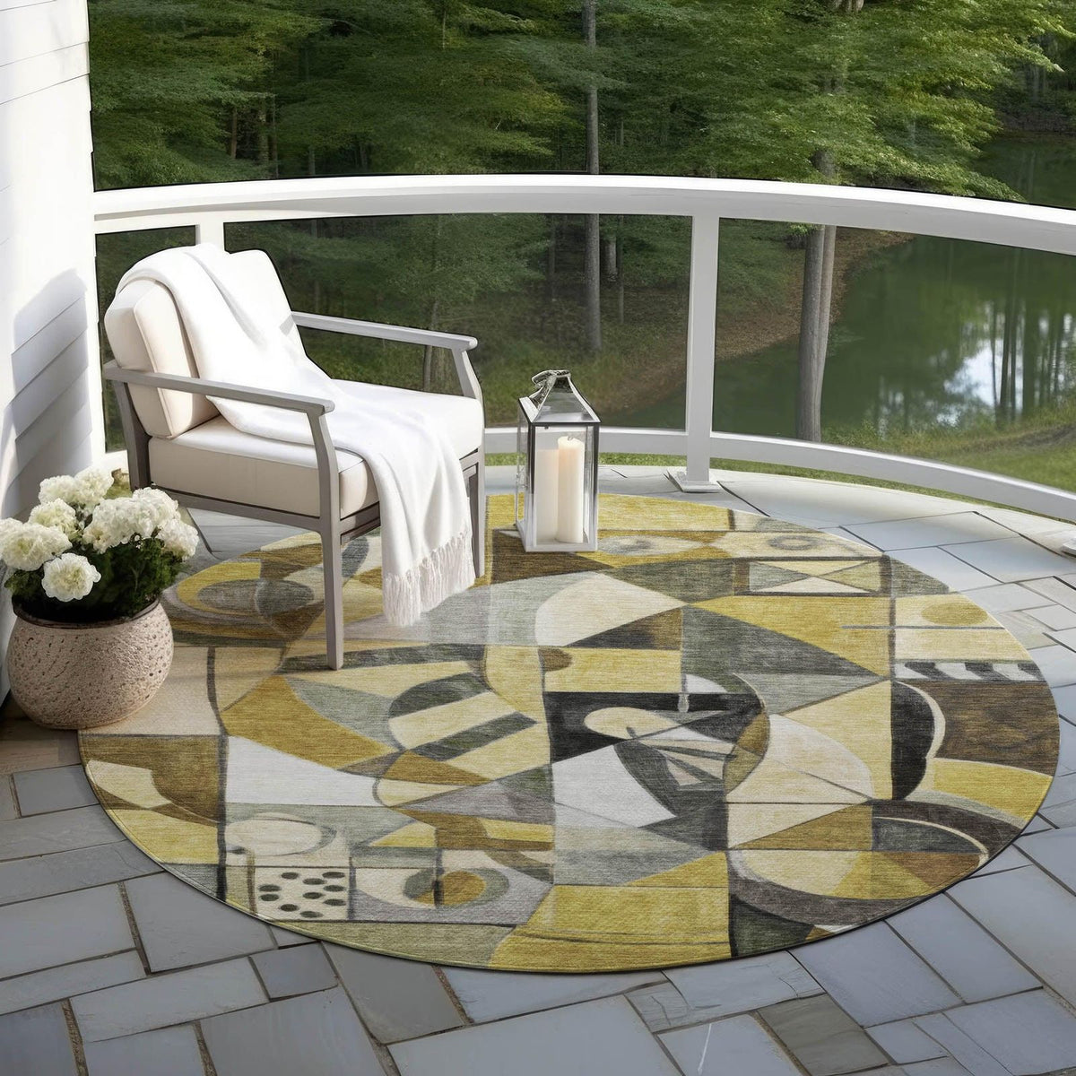 Jaelius Brown Washable Indoor-Outdoor Rug