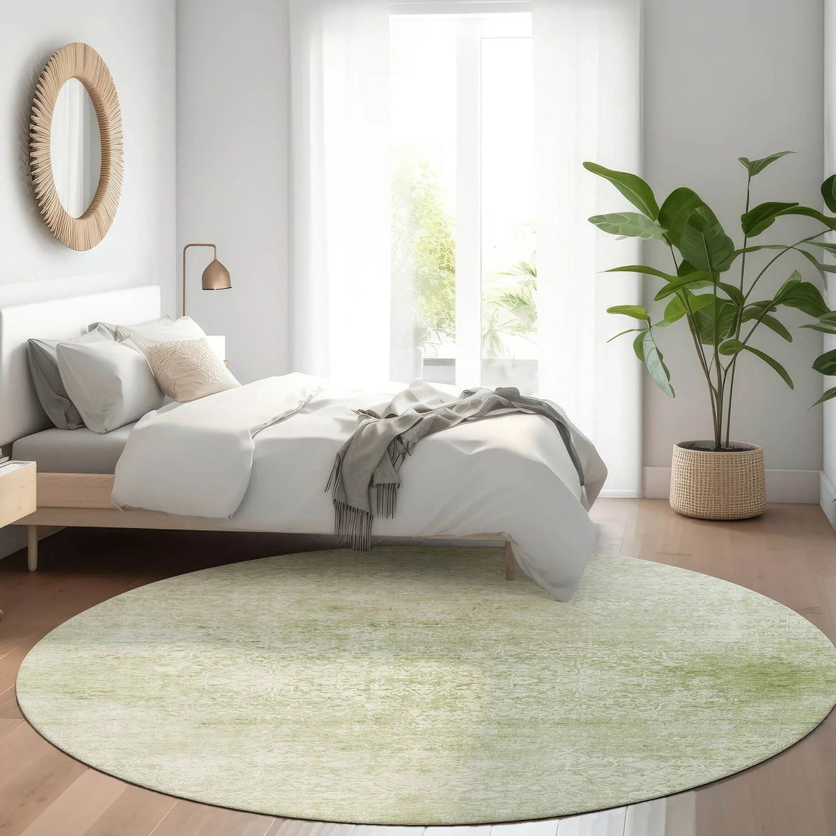 Kaelas Green Washable Indoor-Outdoor Rug