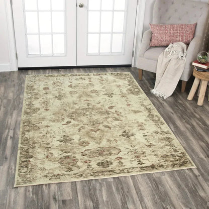 Bacs Medallion Beige Large Area Rugs For Living Room -- beige