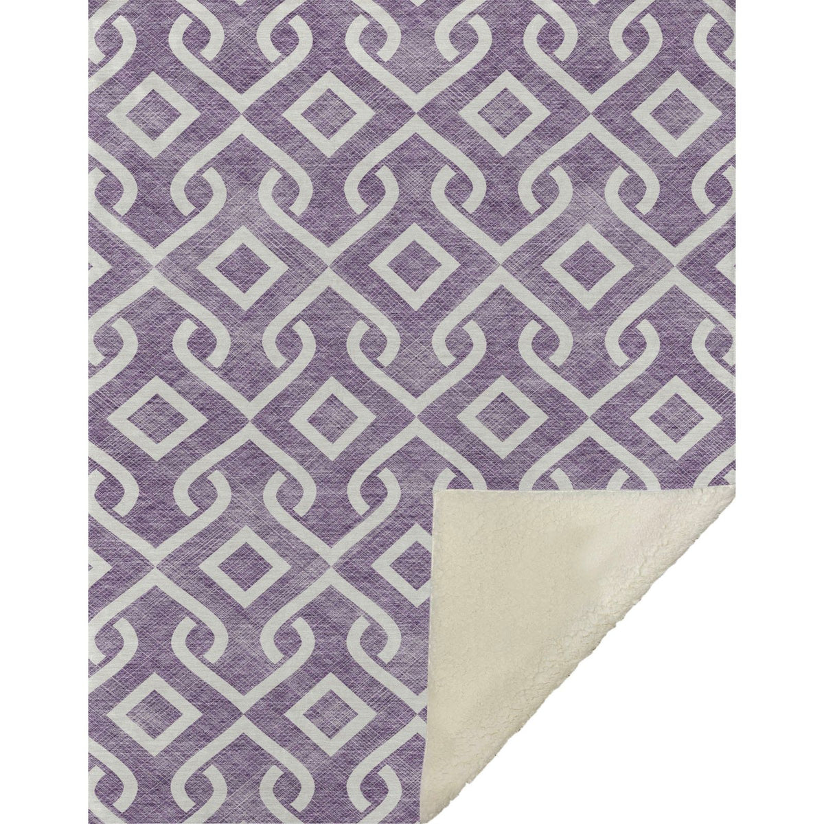 Offset Stripes Purple Washable Indoor-Outdoor Rug
