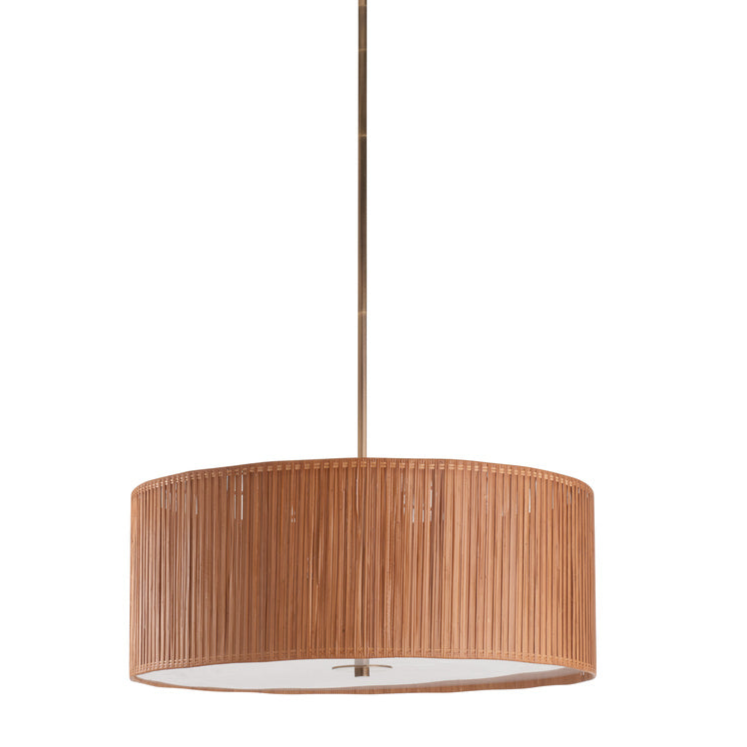 Wildwood Avondale Rattan Shade Brown Pendant