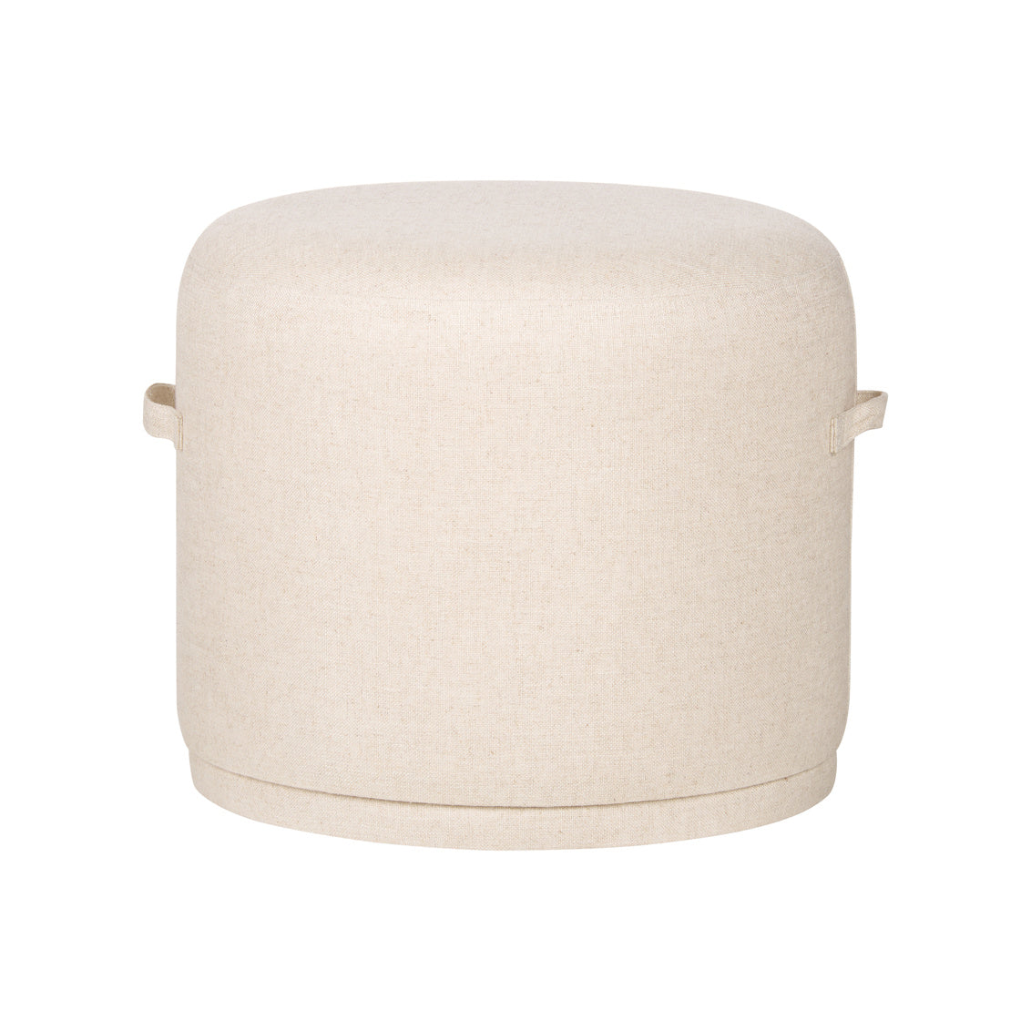 Ellery Cream Fabric Round Ottoman