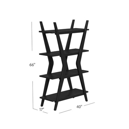 Modern X Shaped Wooden Etagere -- view 8