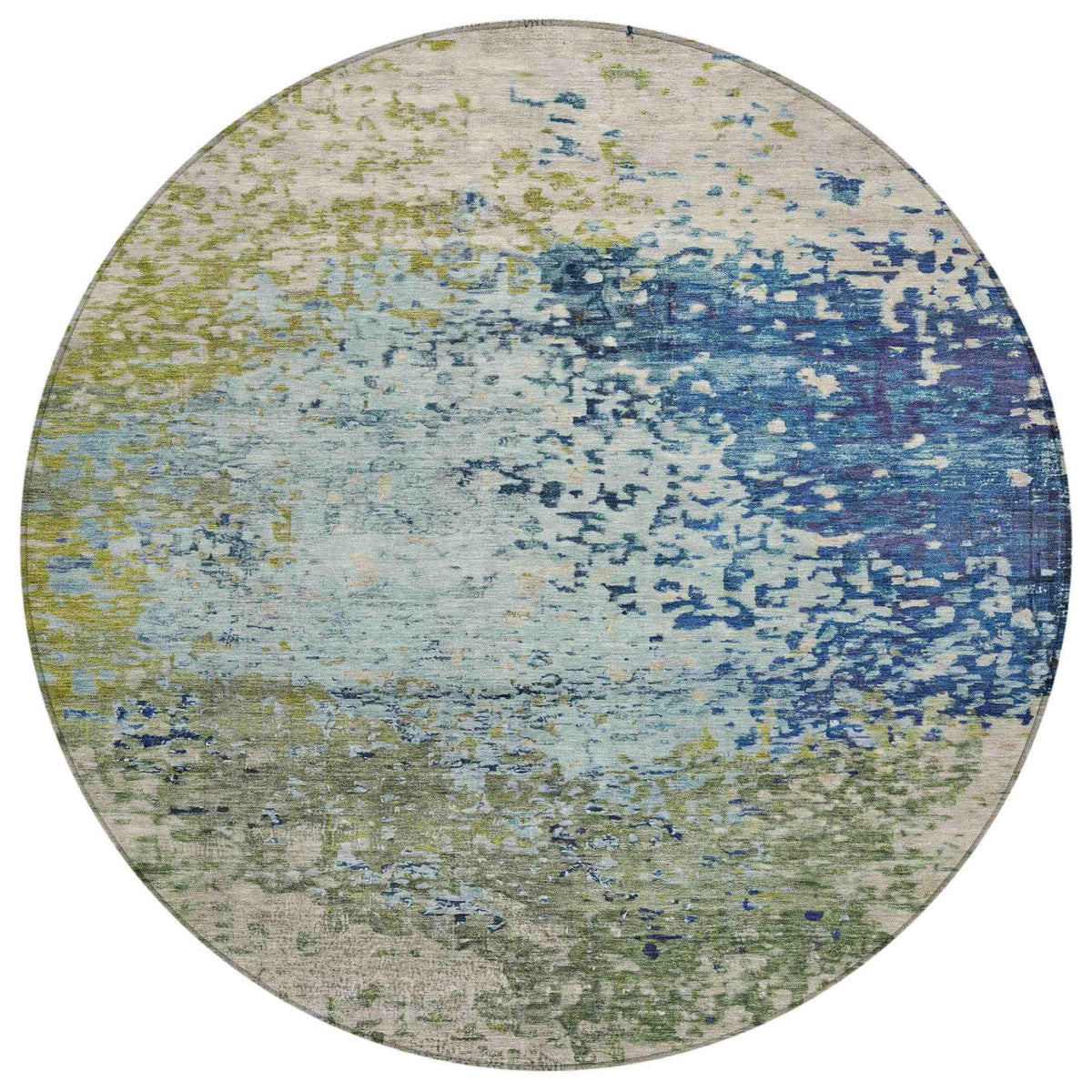 Iriain Blue Washable Indoor-Outdoor Rug