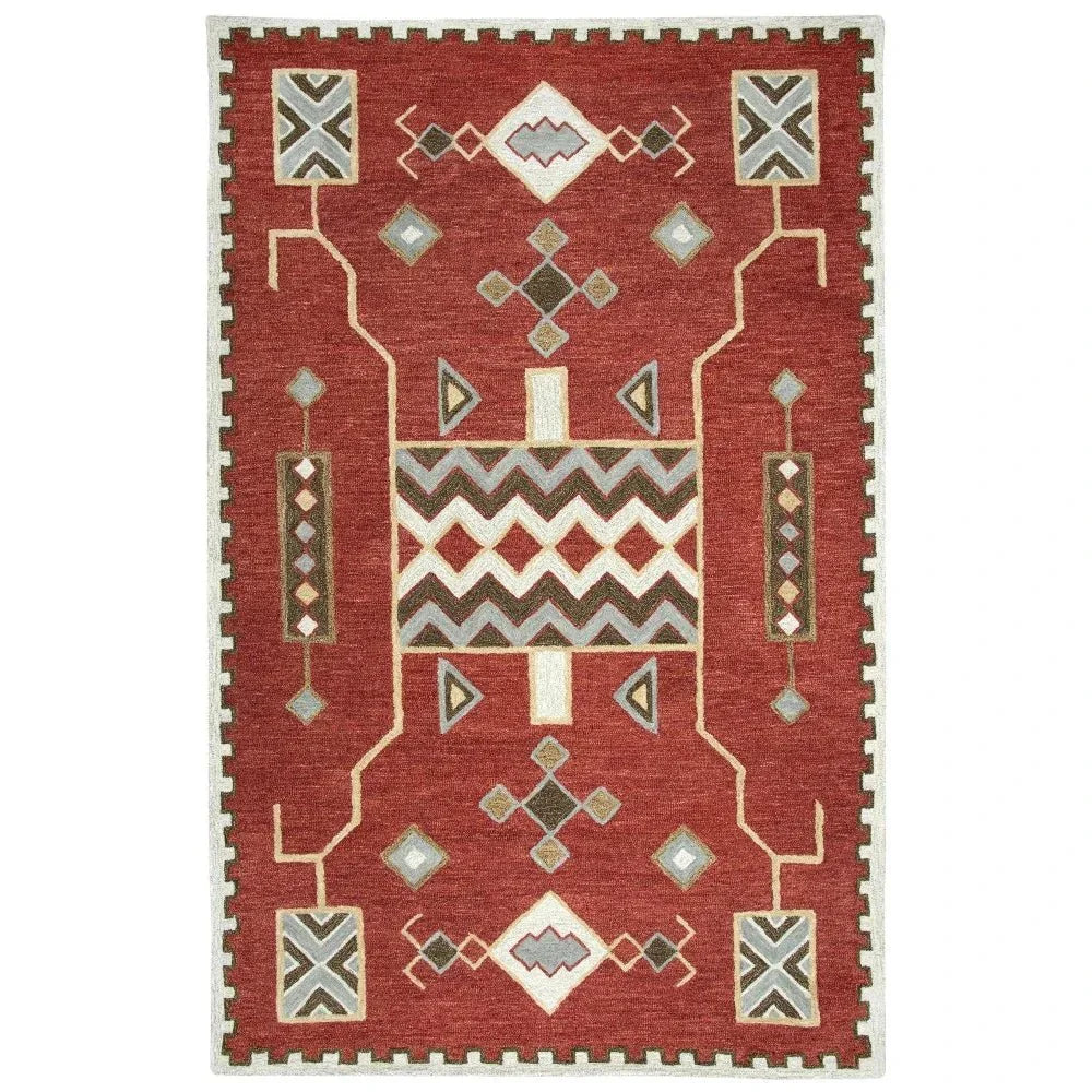 Bari Tribal Red Large Area Rugs For Living Room