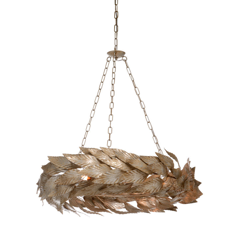 Meadow Silver Swooping Leaves Chandelier