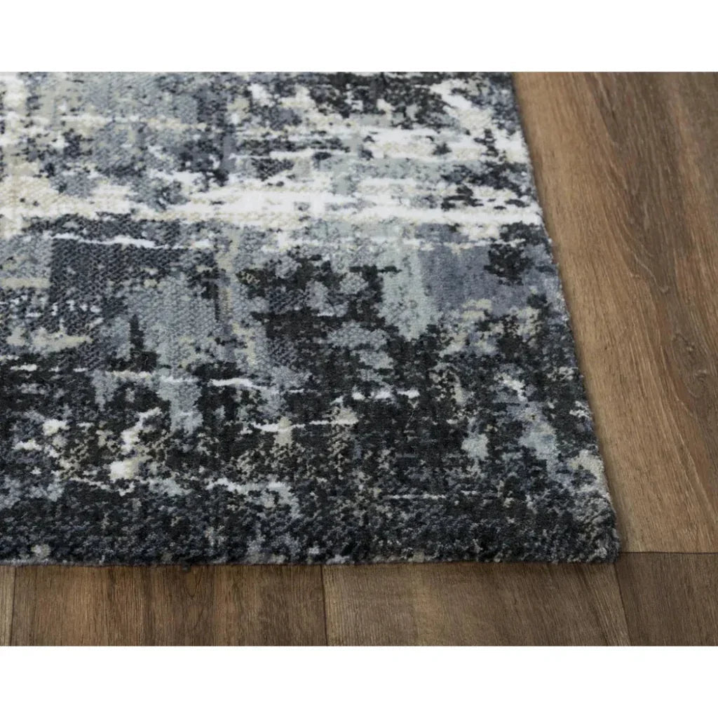 Bays Abstract Gray Large Area Rugs For Living Room -- gray