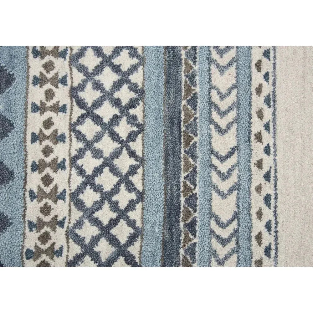 Deme Wool Blue Hallway Kitchen Runner Rug -- blue