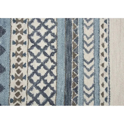 Deme Wool Blue Hallway Kitchen Runner Rug -- blue