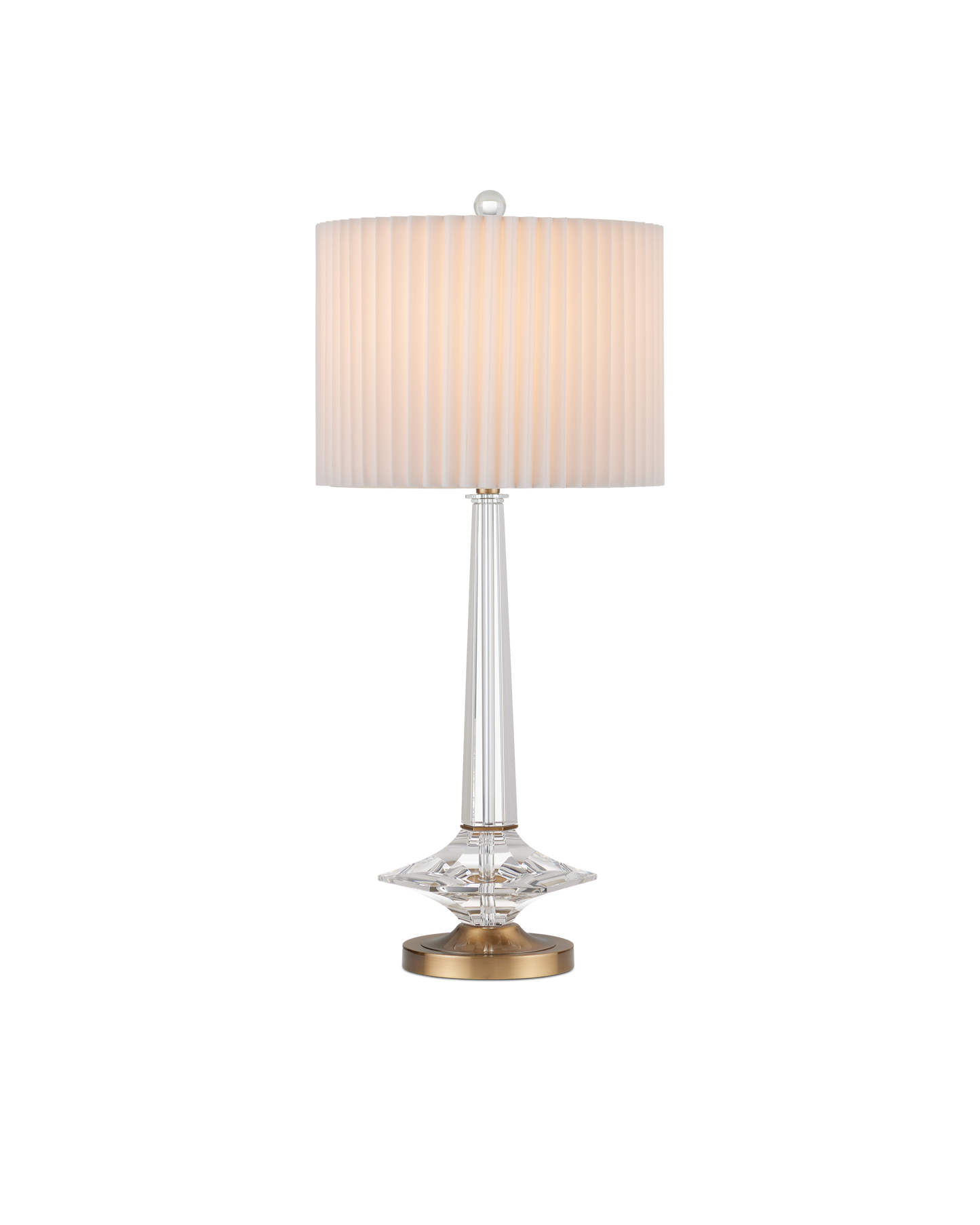 Anton Optic Crystal and Metal Gold Table Lamp