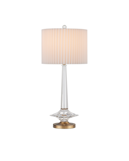 Anton Optic Crystal and Metal Gold Table Lamp