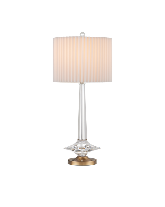 Anton Optic Crystal and Metal Gold Table Lamp