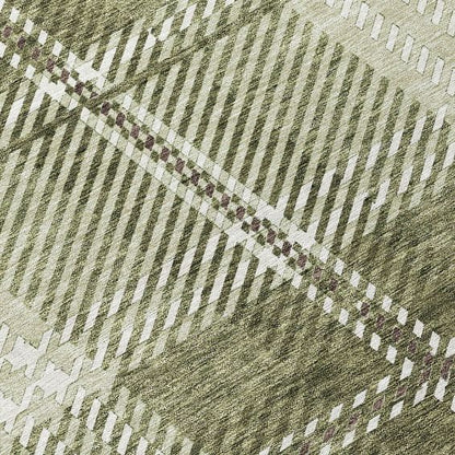 Spiral Whispers Aloe Washable Indoor-Outdoor Rug