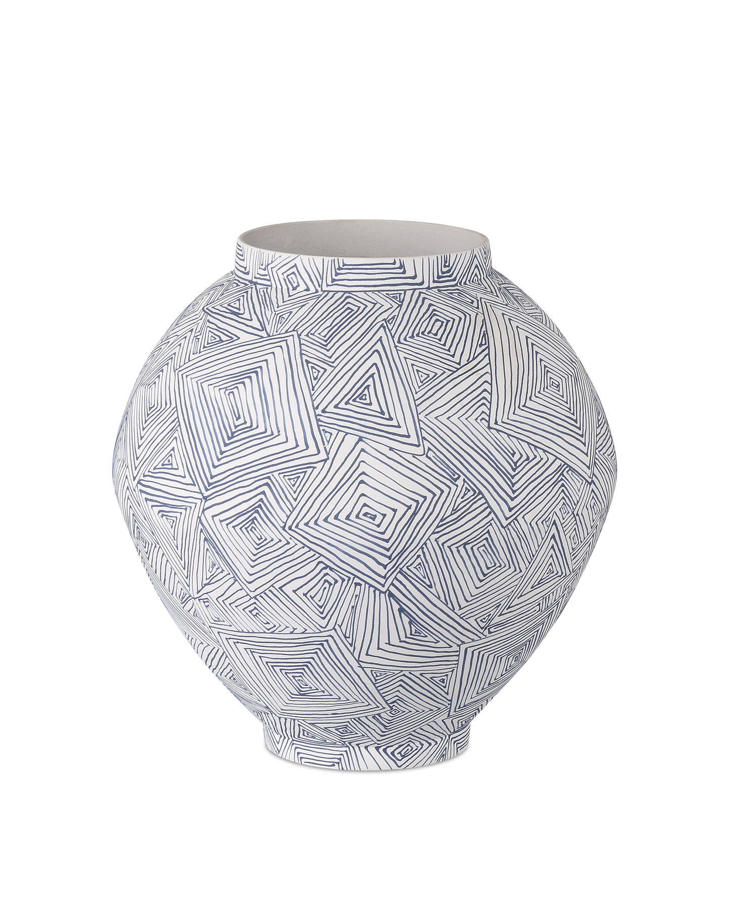 10.5" Zag Porcelain Blue Vase