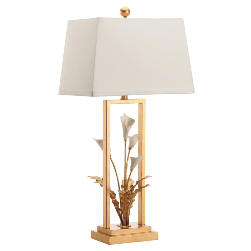 Chelsea House Cain Calla Lily Metal Golden Table Lamp