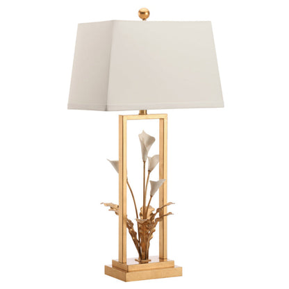 Chelsea House Cain Calla Lily Metal Golden Table Lamp