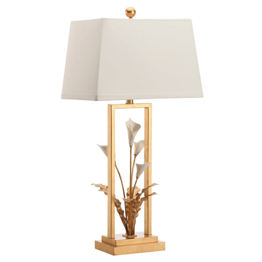 Chelsea House Cain Calla Lily Metal Golden Table Lamp