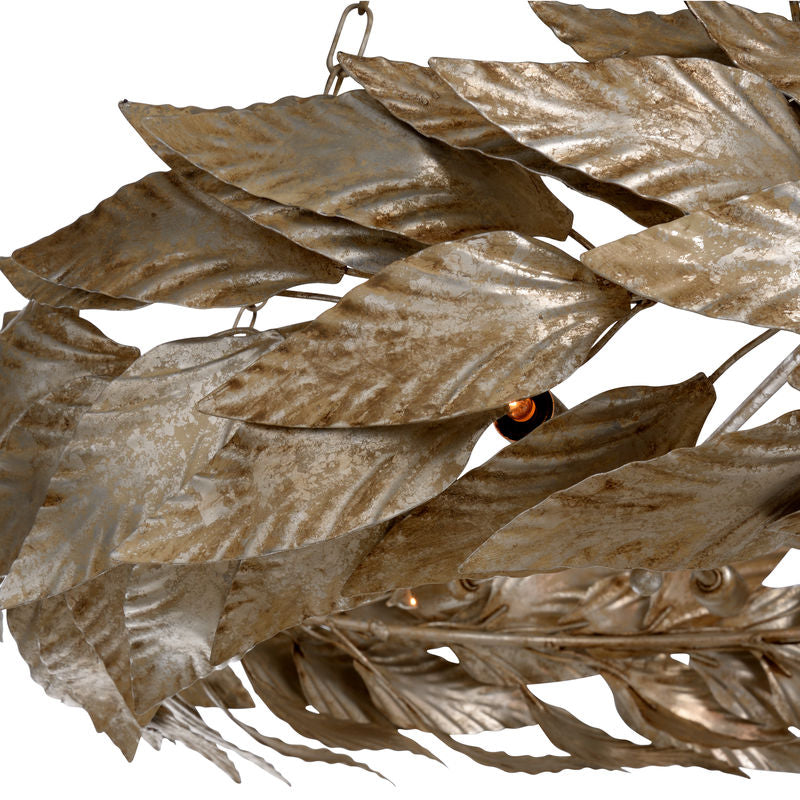 Meadow Silver Swooping Leaves Chandelier