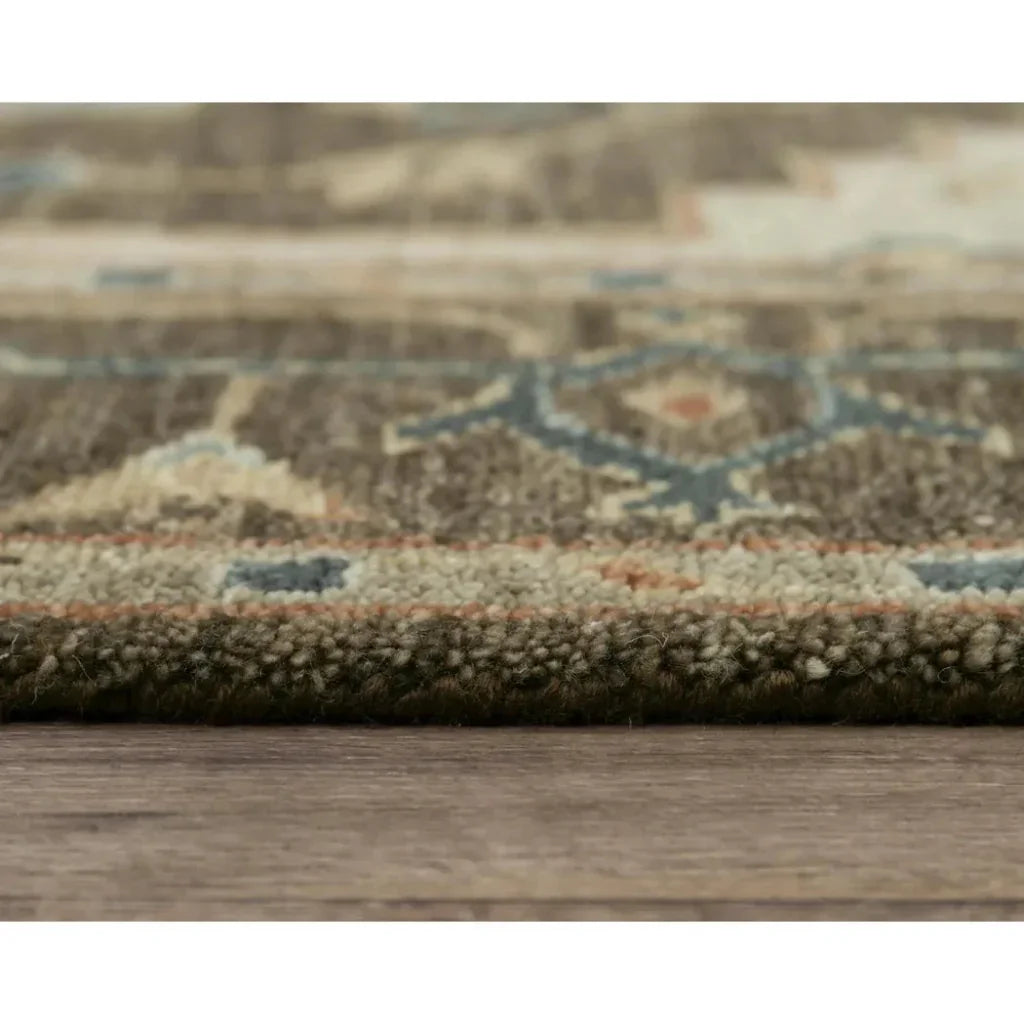 Ados Medallion Dark Brown Large Area Rugs - LOOMLAN - LOOMLAN - Area Rugs