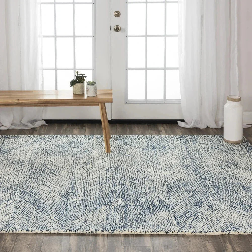 Cacy Chevron Navy Area Rugs For Living Room -- navy