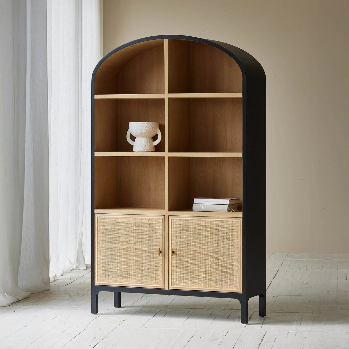 Pietro Two-Tone Rattan Bookcase - view 10