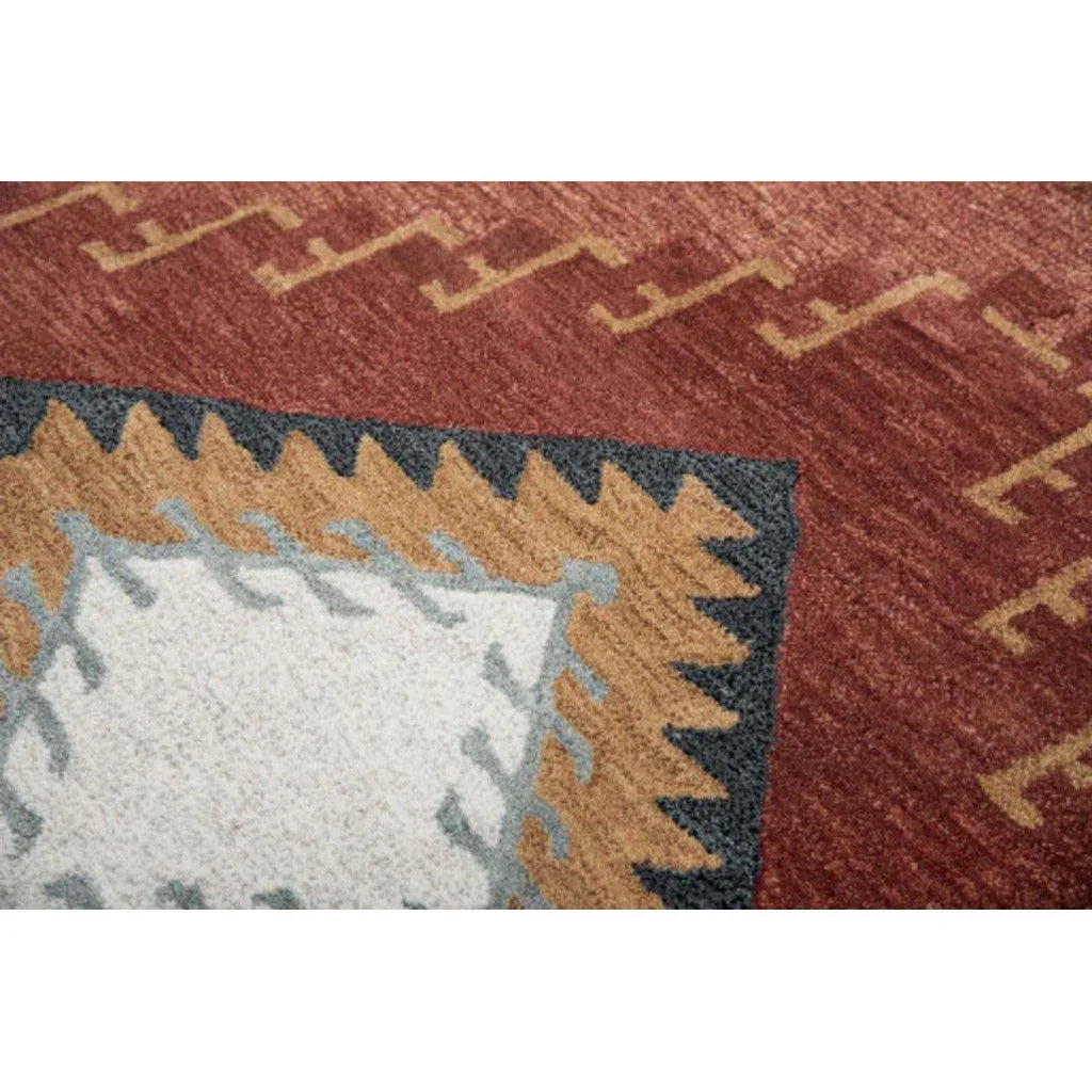Bars Tribal Rust Large Area Rugs For Living Room -- rust