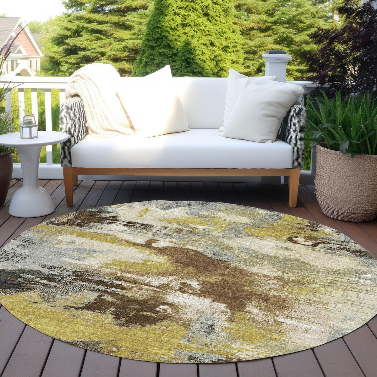 Iriara Brown Washable Indoor-Outdoor Rug