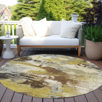 Iriara Brown Washable Indoor-Outdoor Rug