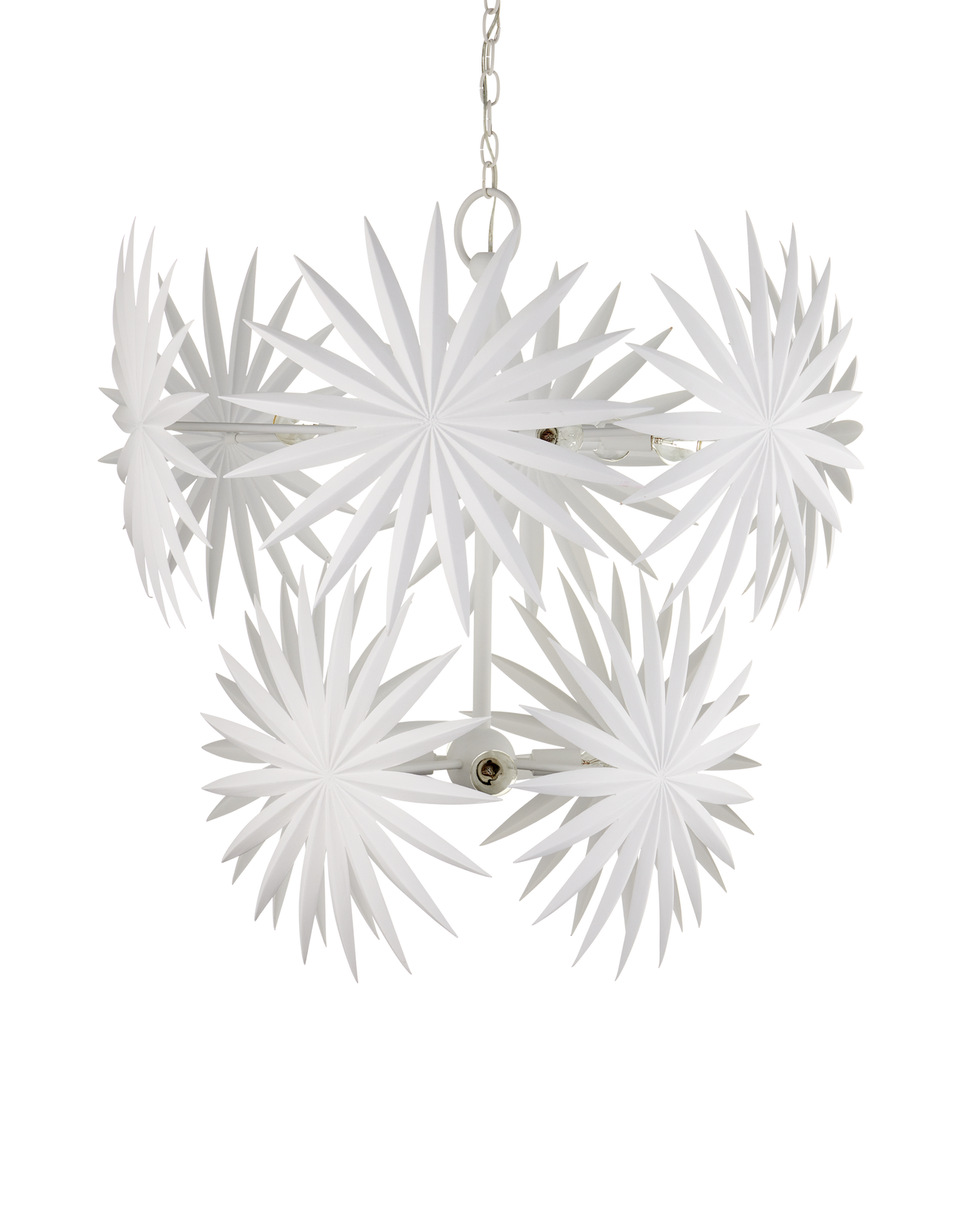 32.5 in. Bismarkia Iron White Chandelier