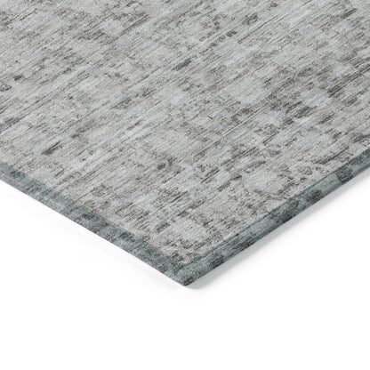 Irior Gray Washable Indoor-Outdoor Rug