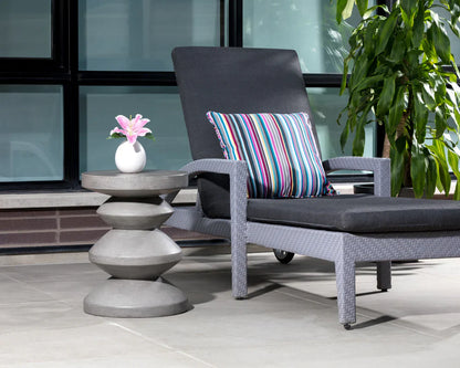 Athen End Table Contemporary Grey Concrete Outdoor Use