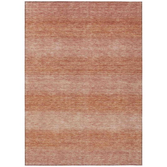 Haelius Orange Washable Indoor-Outdoor Rug