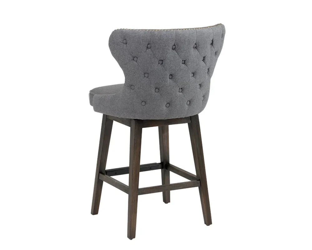 Ariana Leather Upholstered Swivel Counter Stool