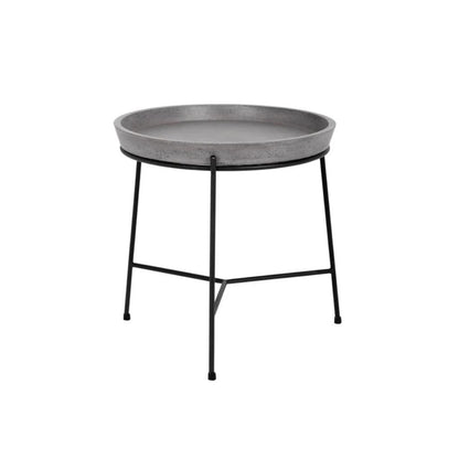 Remy Iron Framed Concrete Round End Table