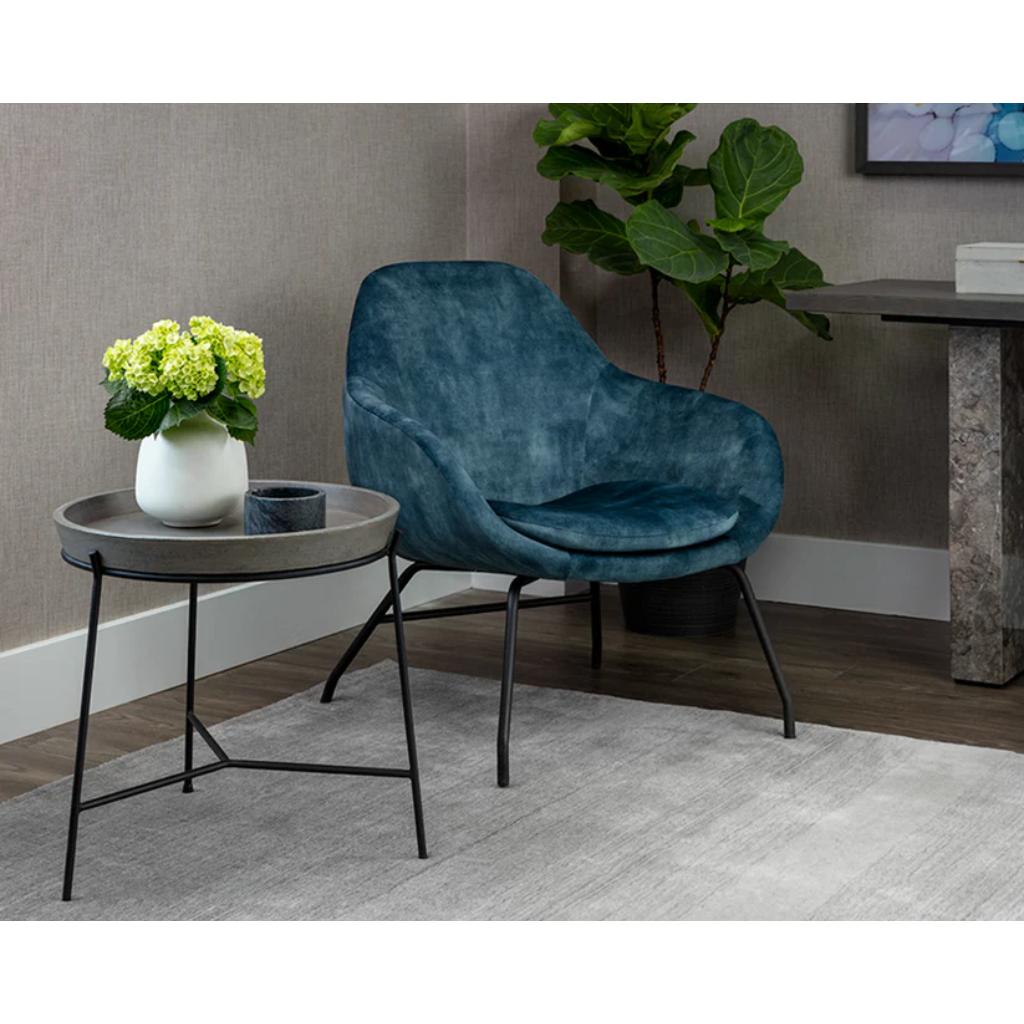 Remy Iron Framed Concrete Round End Table