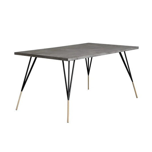 Midori Dining Table 59" Modern Concrete Top With Brass