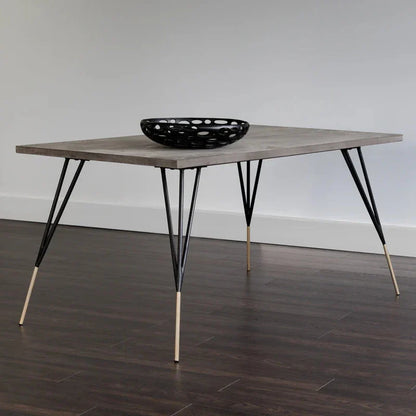 Midori Dining Table 59" Modern Concrete Top With Brass