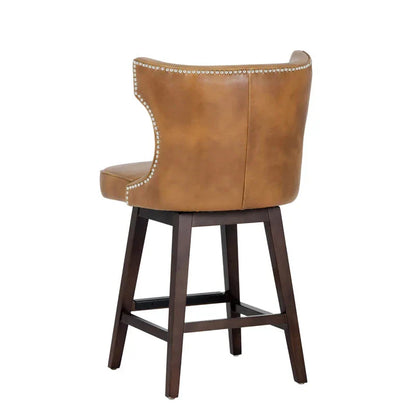 Neville Swivel Counter Stool Tobacco Tan Faux Leather