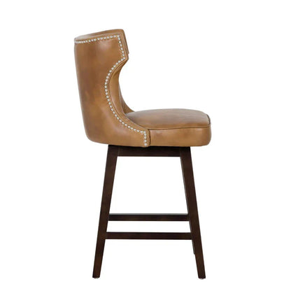 Neville Swivel Counter Stool Tobacco Tan Faux Leather