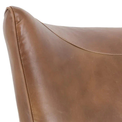 Luther Lounge Chair - Tobacco Tan Faux Leather Wood Legs