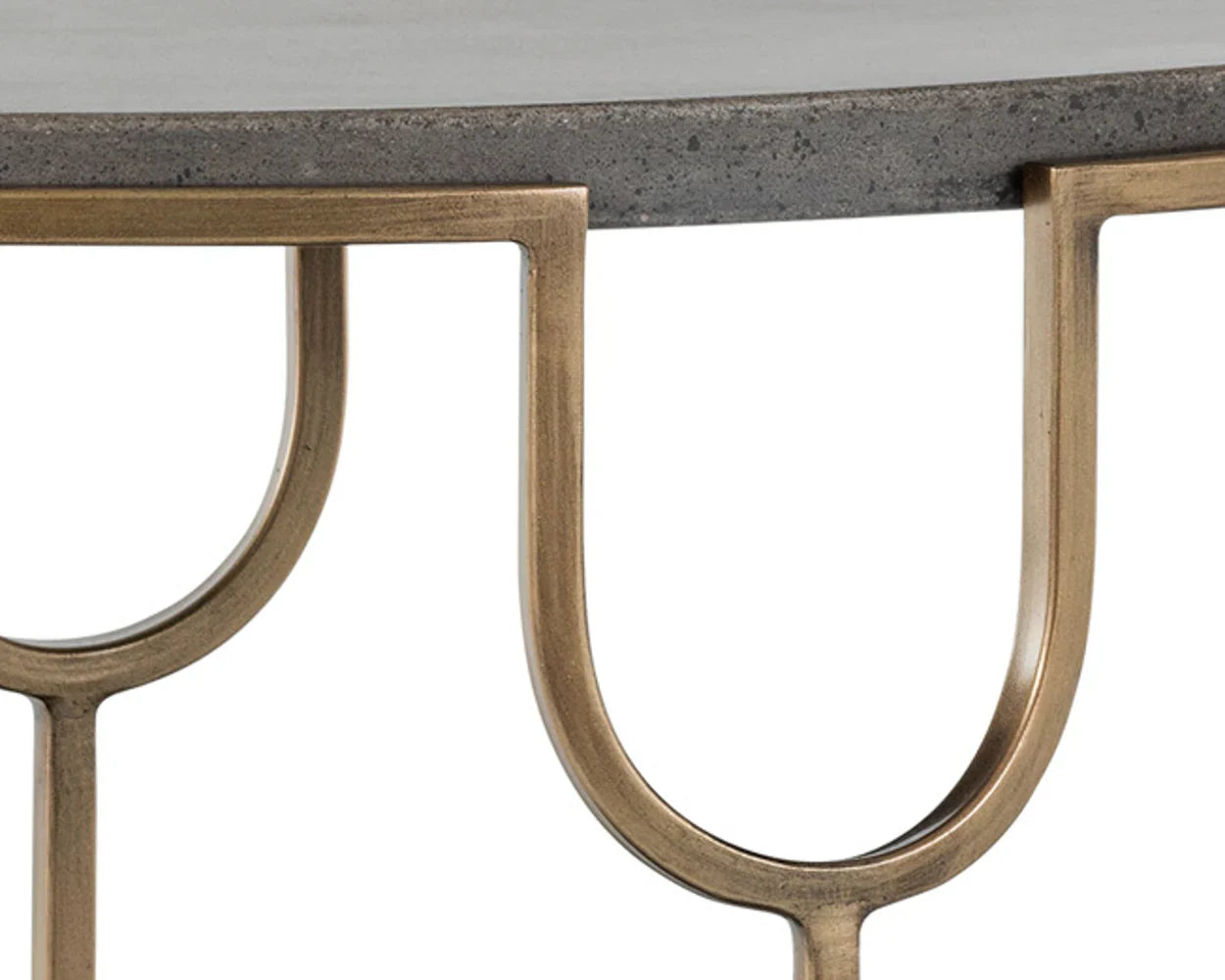 Arya Side Table with Concrete Top and Antique Brass Frame