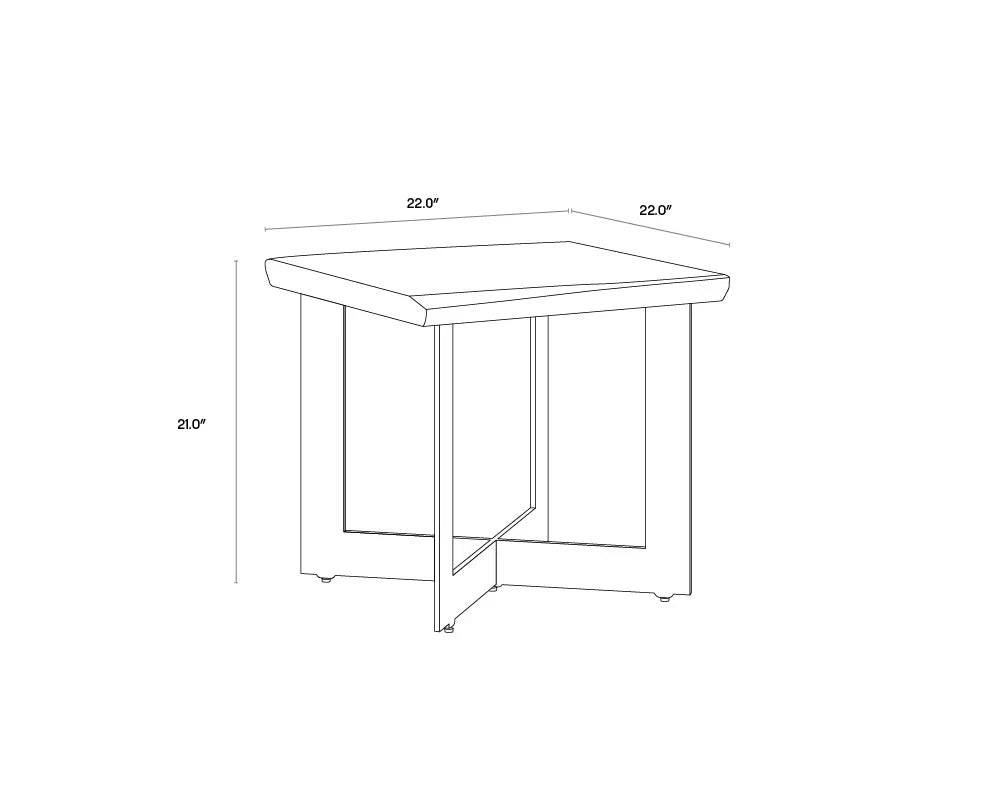 Marley Side Table With Solid Wood Top And Iron Base