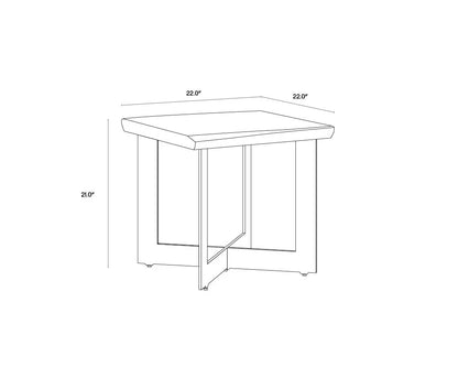 Marley Side Table With Solid Wood Top And Iron Base