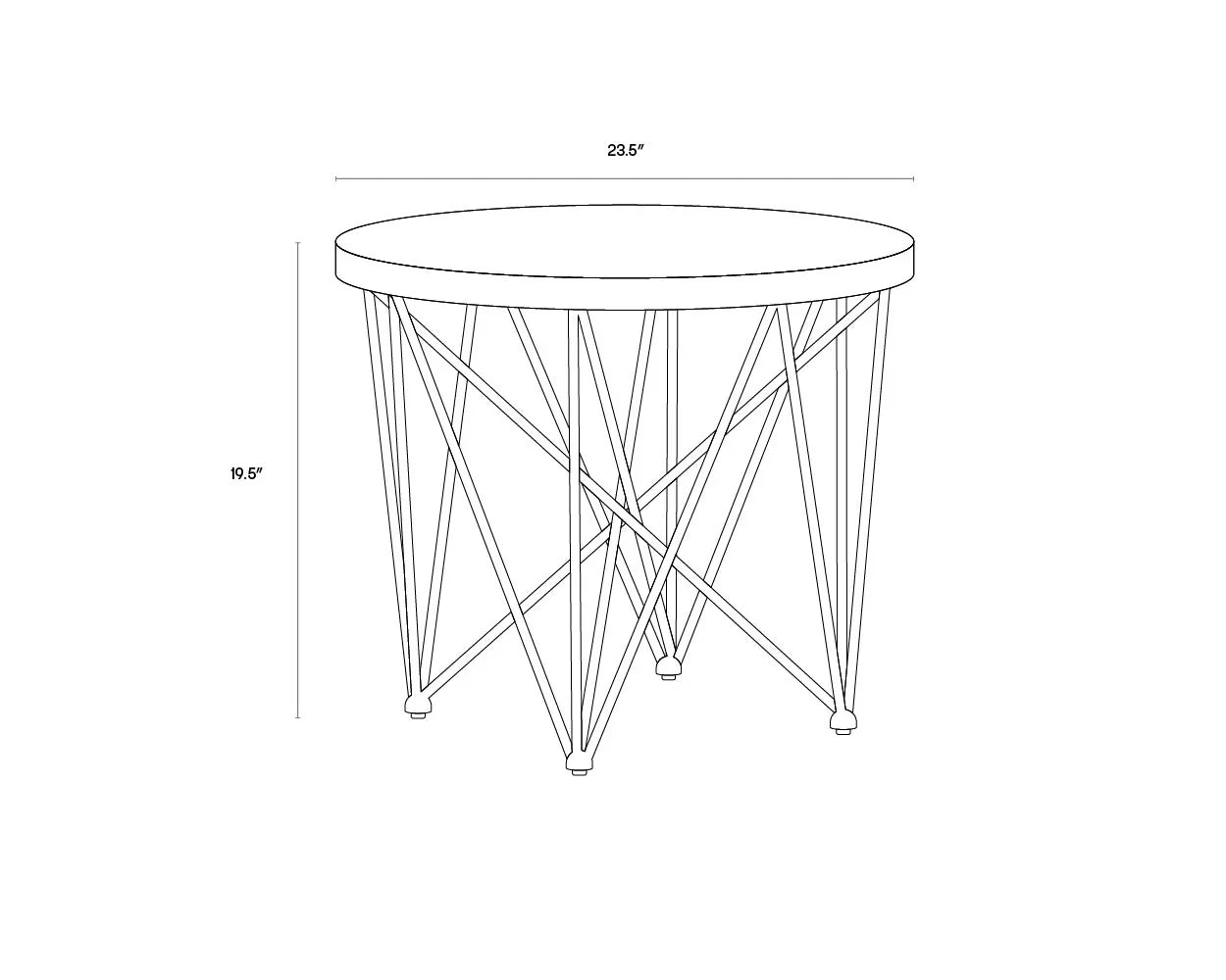 Skyy Side Table Marble Top With Antique Brass Finish