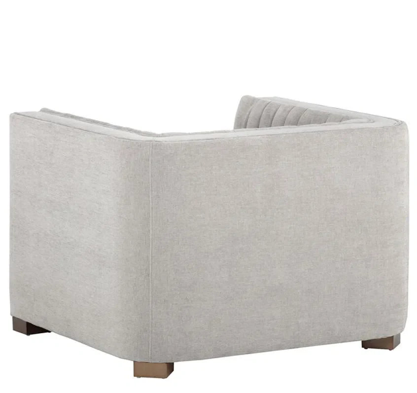 Caitlin Armchair Hemingway Silver Modern Tufted Lounge Chair