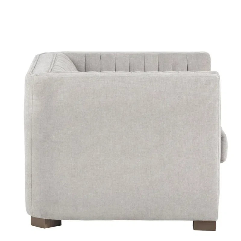 Caitlin Armchair Hemingway Silver Modern Tufted Lounge Chair