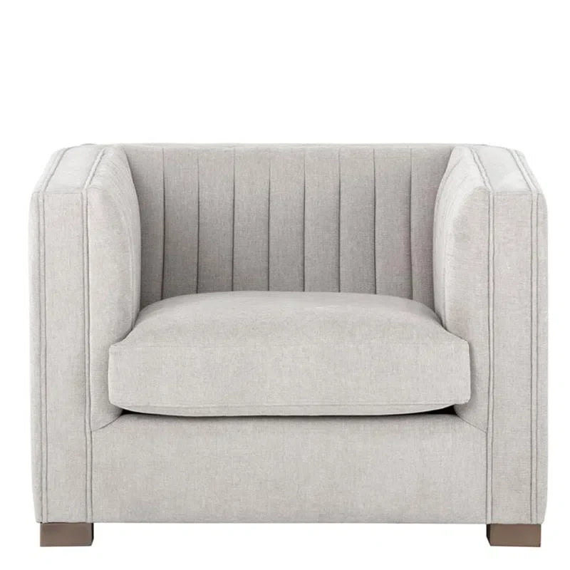 Caitlin Armchair Hemingway Silver Modern Tufted Lounge Chair