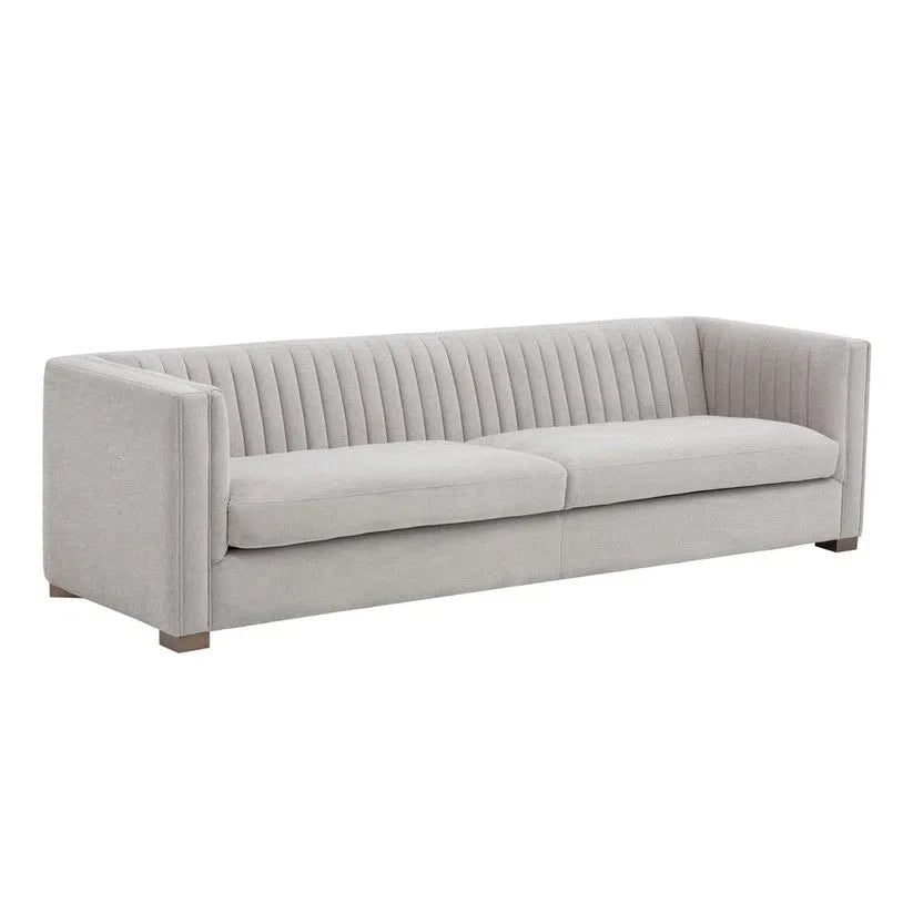 Caitlin Sofa Hemingway Silver Modern Design With Brass Legs